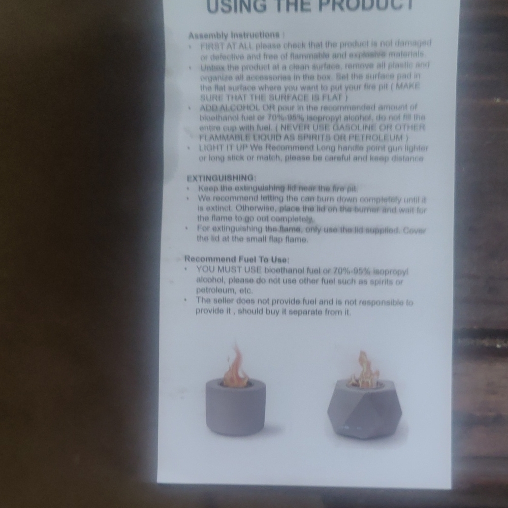 Modern Gray Tabletop Fire Pit